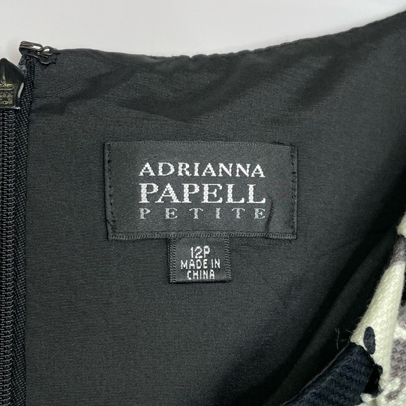 Adrianna Papell Petite black white gray floral sleeveless dress size 12P - Picture 8 of 11